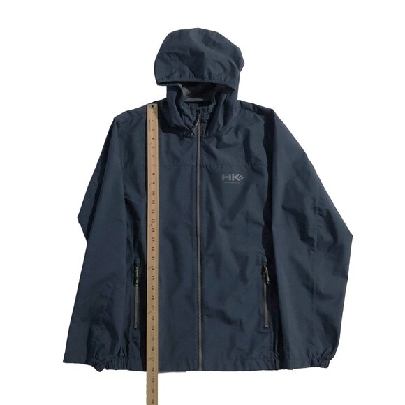 Hawke & Co Performance Rain Jacket Mens M Navy Hooded Windbreaker Light Jacket - Picture 4 of 10